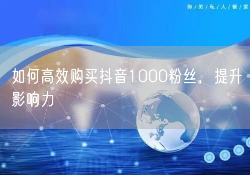 如何高效购买抖音1000粉丝，提升影响力