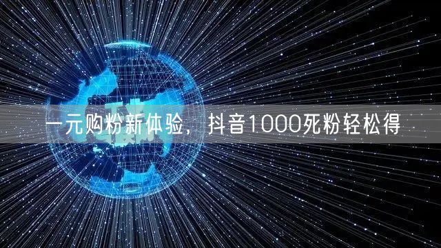 一元购粉新体验，抖音1000死粉轻松得
