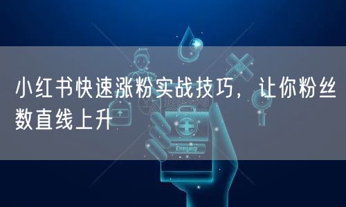 小红书快速涨粉实战技巧，让你粉丝数直线上升