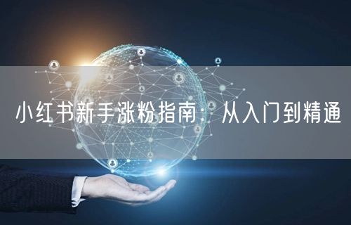 小红书新手涨粉指南：从入门到精通