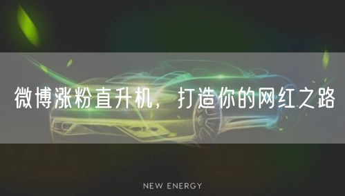 微博涨粉直升机，打造你的网红之路