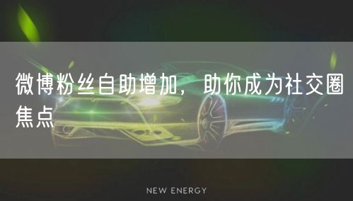微博粉丝自助增加，助你成为社交圈焦点