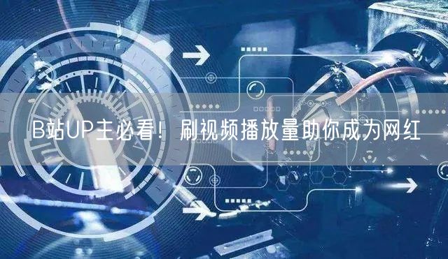 B站UP主必看！刷视频播放量助你成为网红