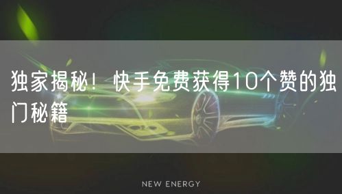 独家揭秘！快手免费获得10个赞的独门秘籍